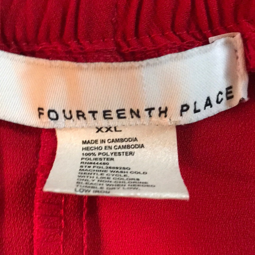 Red Polyester Maxi Skirt size XXL - Picture 2 of 3